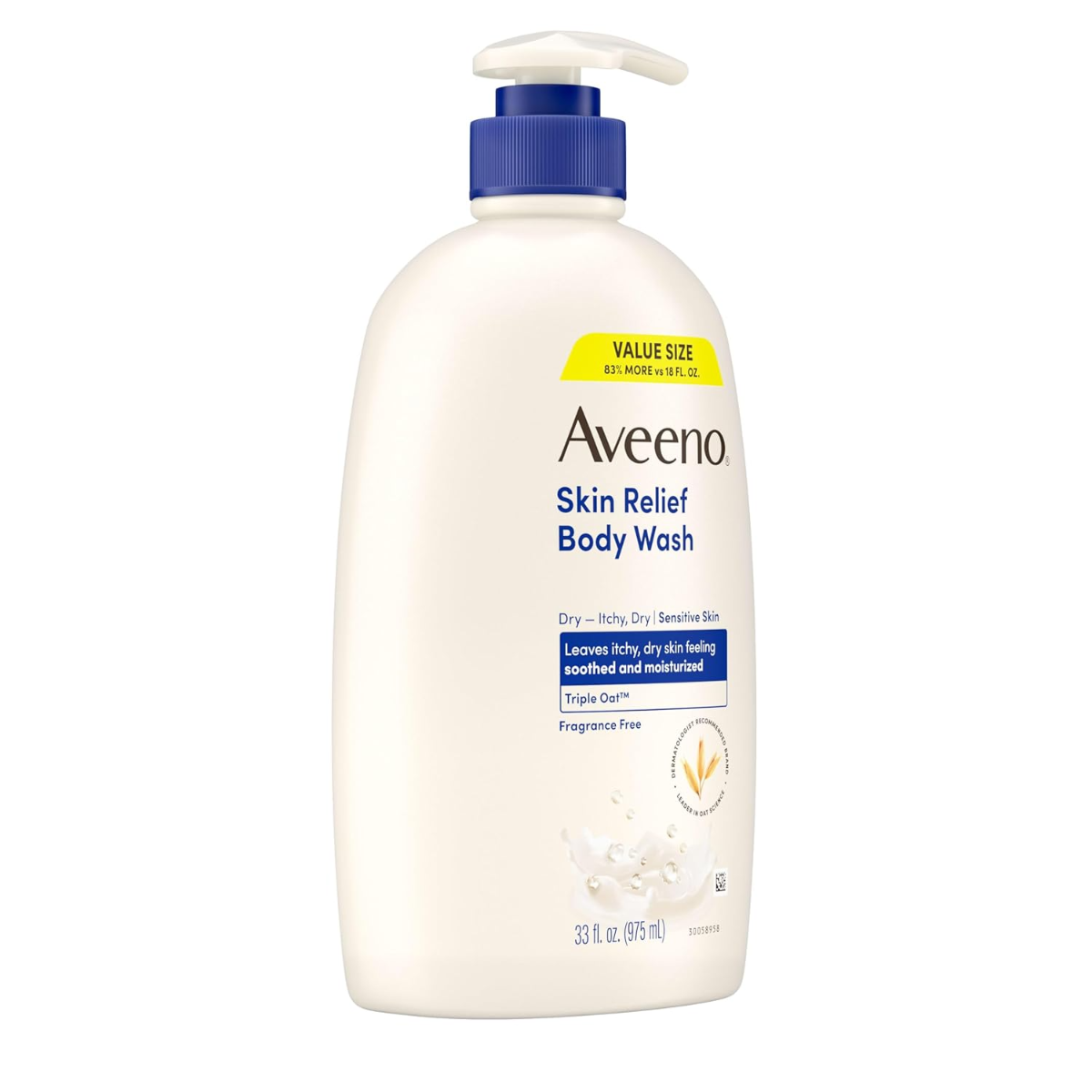 Aveeno Skin Relief Fragrance-Free Body Wash (Triple Oat Formula) – 33 fl oz / 975 ml - Image 4
